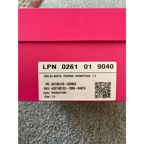 ShoeDazzle Pedrina Rhinestone Heeled Boots - Size 7.5 - Picture 7 of 7